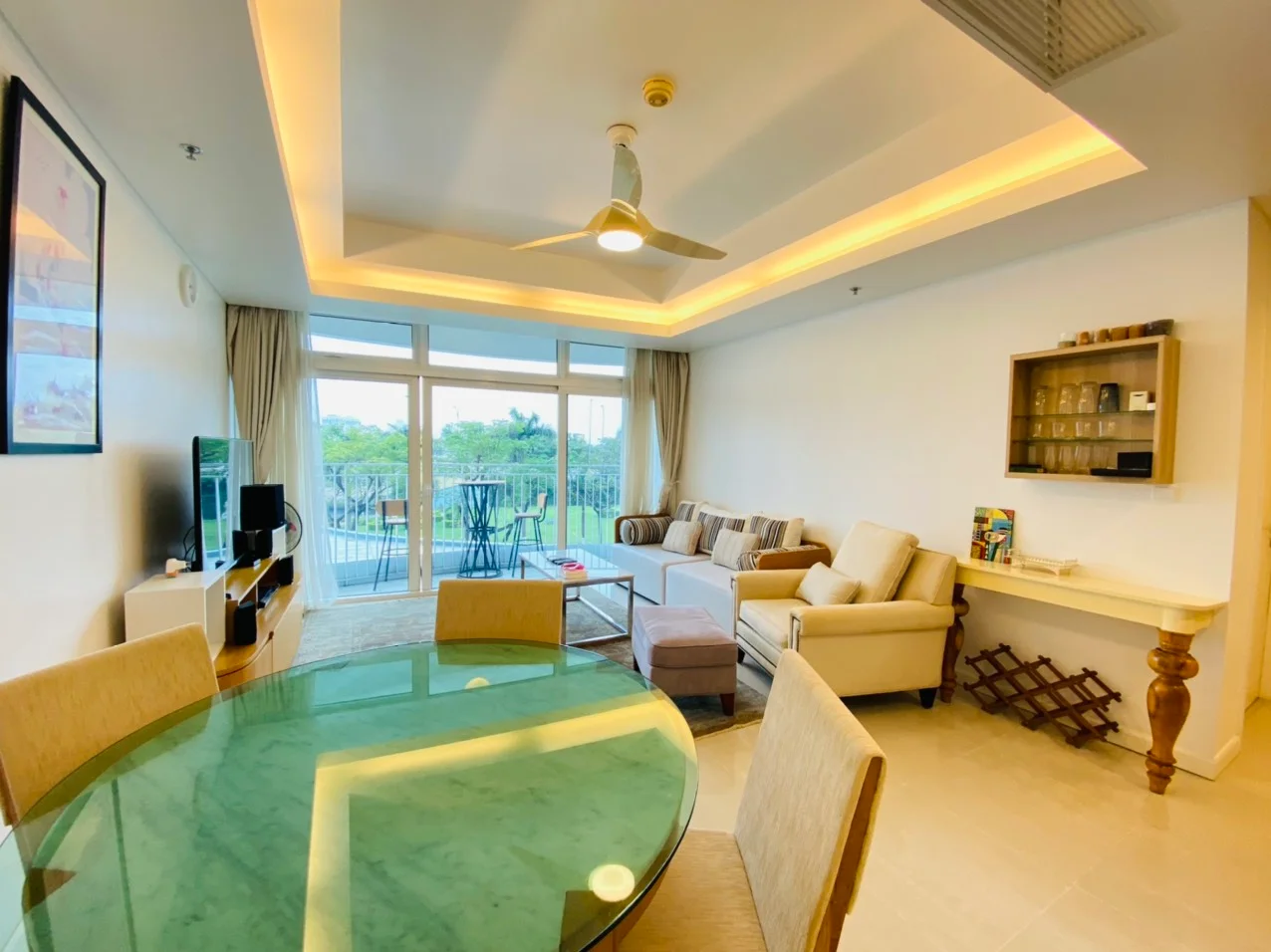 This modern, fully air-conditioned two bedroom apartment for sale is located on the 2nd floor in Azura Building Da Nang