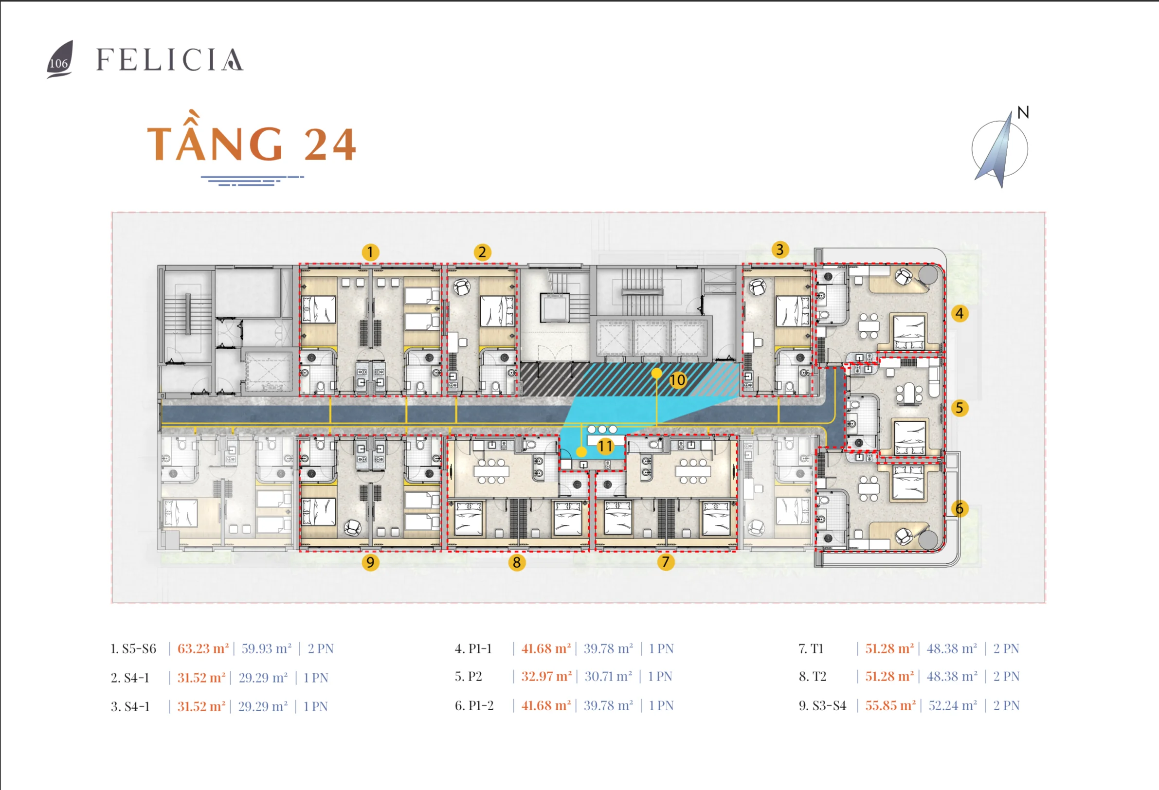 Beachfront one bedroom condo for sale in Felicia Danang Located in Felicia Danang Beachfront Holiday Condos, the newest Co-living