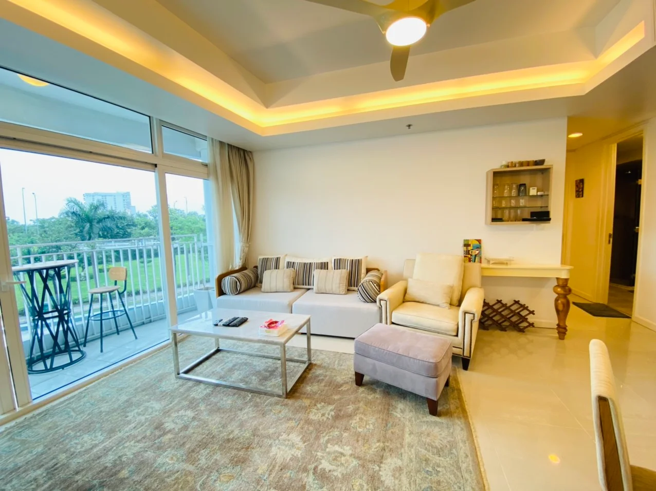 This modern, fully air-conditioned two bedroom apartment for sale is located on the 2nd floor in Azura Building Da Nang