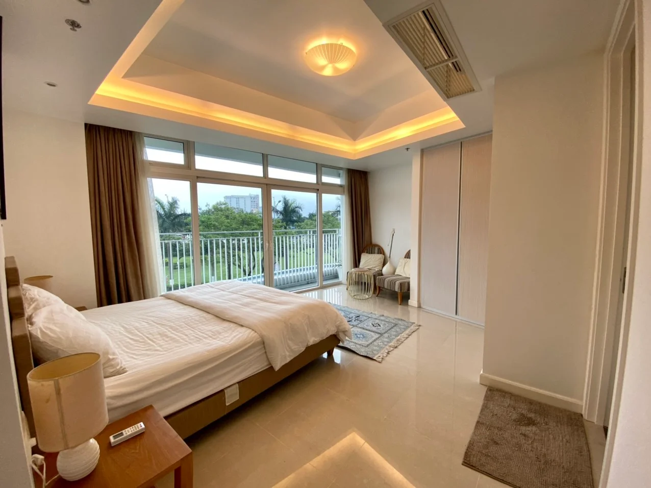 This modern, fully air-conditioned two bedroom apartment for sale is located on the 2nd floor in Azura Building Da Nang