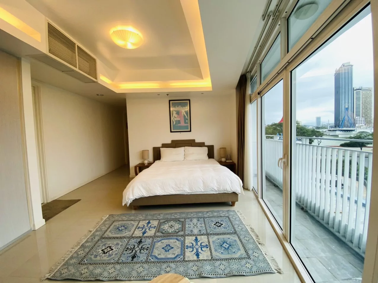 This modern, fully air-conditioned two bedroom apartment for sale is located on the 2nd floor in Azura Building Da Nang