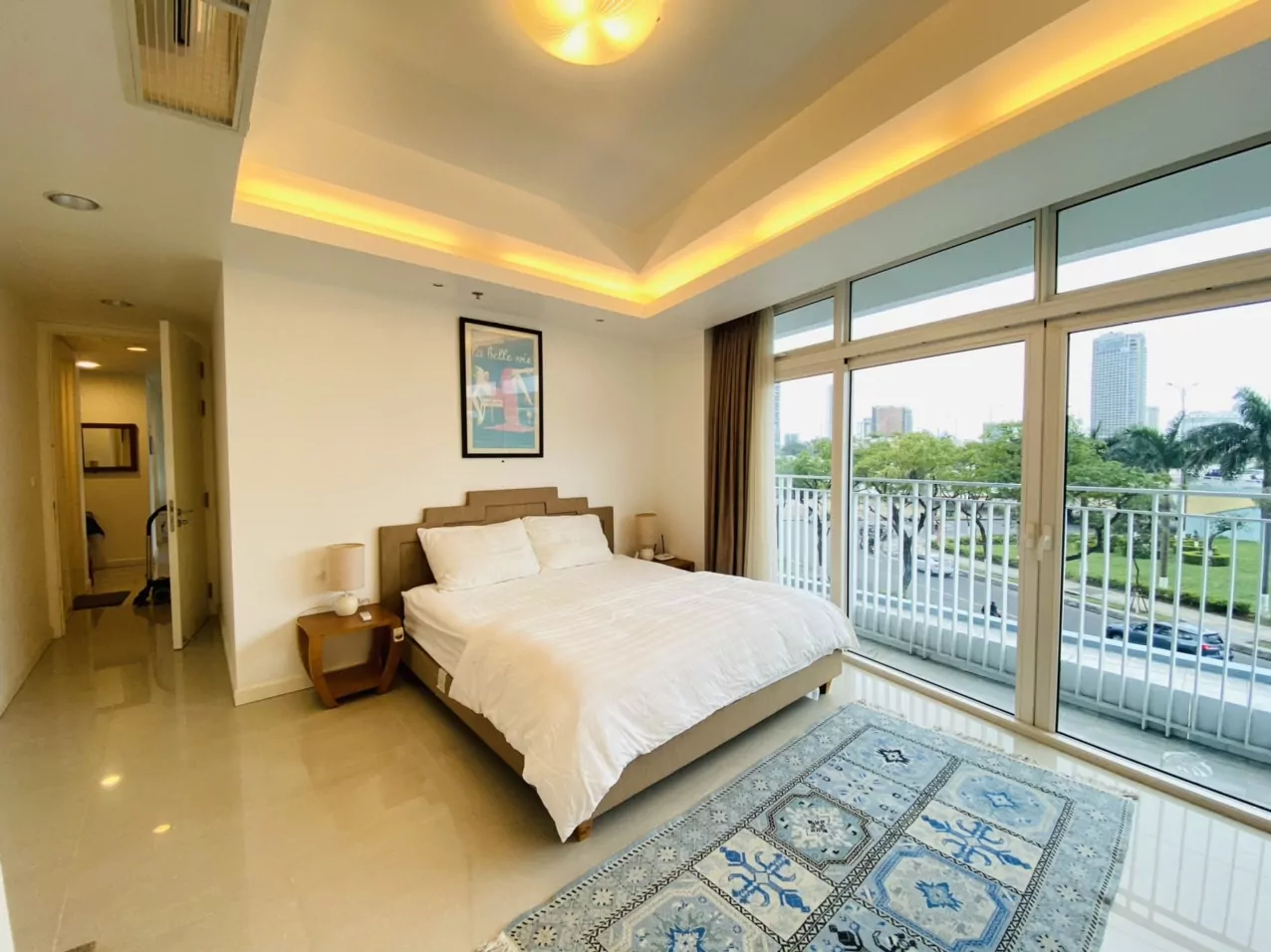 This modern, fully air-conditioned two bedroom apartment for sale is located on the 2nd floor in Azura Building Da Nang