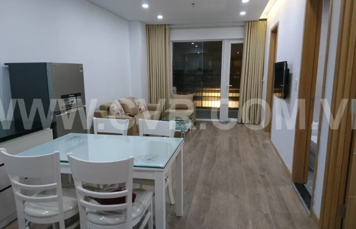 This modern, fully air-conditioned two bedroom apartment for rent is located on the 7th floor of the F-Home Da Nang