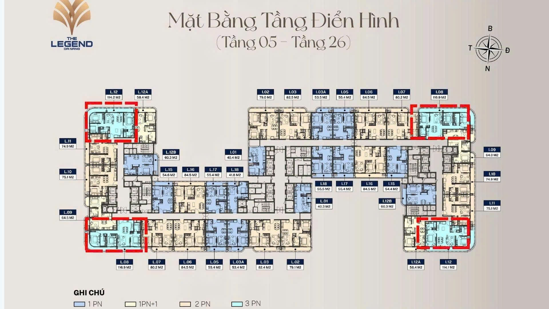 3 bedroom apartment for sale at The Legend City Da Nang