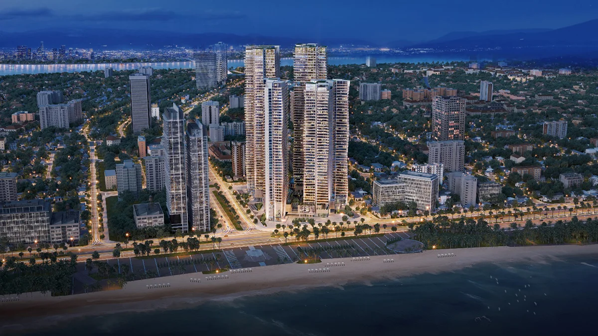 Soleil Da Nang is a premium mixed-use complex of luxury residences and hotels, located at the beachfront intersection of Vo Nguyen Giap and Pham Van Dong. The development features four towers rising 47 to 58 floors, designed by Aedas (Hong Kong) and operated by Wyndham Hotel Group.