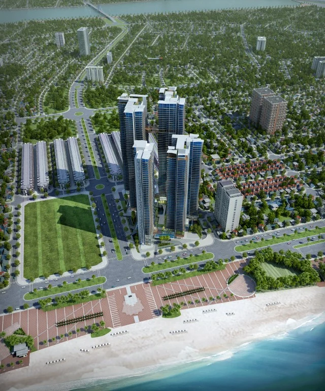 Soleil Da Nang is a premium mixed-use complex of luxury residences and hotels, located at the beachfront intersection of Vo Nguyen Giap and Pham Van Dong. The development features four towers rising 47 to 58 floors, designed by Aedas (Hong Kong) and operated by Wyndham Hotel Group. With its prime coastal location, Soleil offers breathtaking views of the East Sea and the Da Nang skyline, setting new standards for modern living. Residents enjoy a full range of 5-star amenities, including infinity 
